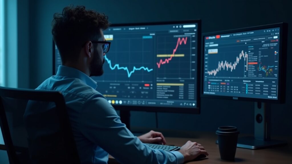 Corporate office, screen shows ETH and BitMine's growing validator queue, analyst reviews staking metrics.
