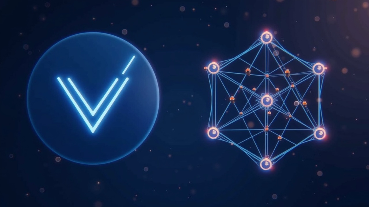VeChain logo beside validator nodes and voters casting ballots, illustrating Hayabusa DPoS and tokenomics changes