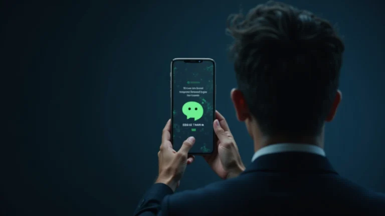 Crypto executive faces a smartphone displaying the WeChat icon and a market spike, signaling a hack-driven pump-and-dump.