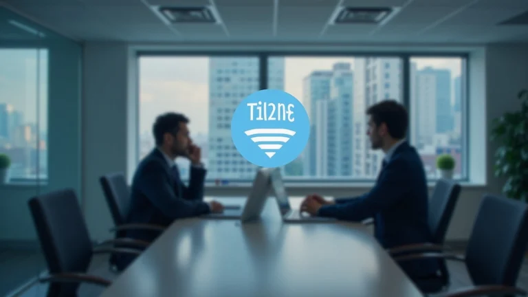 Editorial photo of Bankinter and Bit2Me executives in a modern boardroom, branding visible with a Tether emblem.