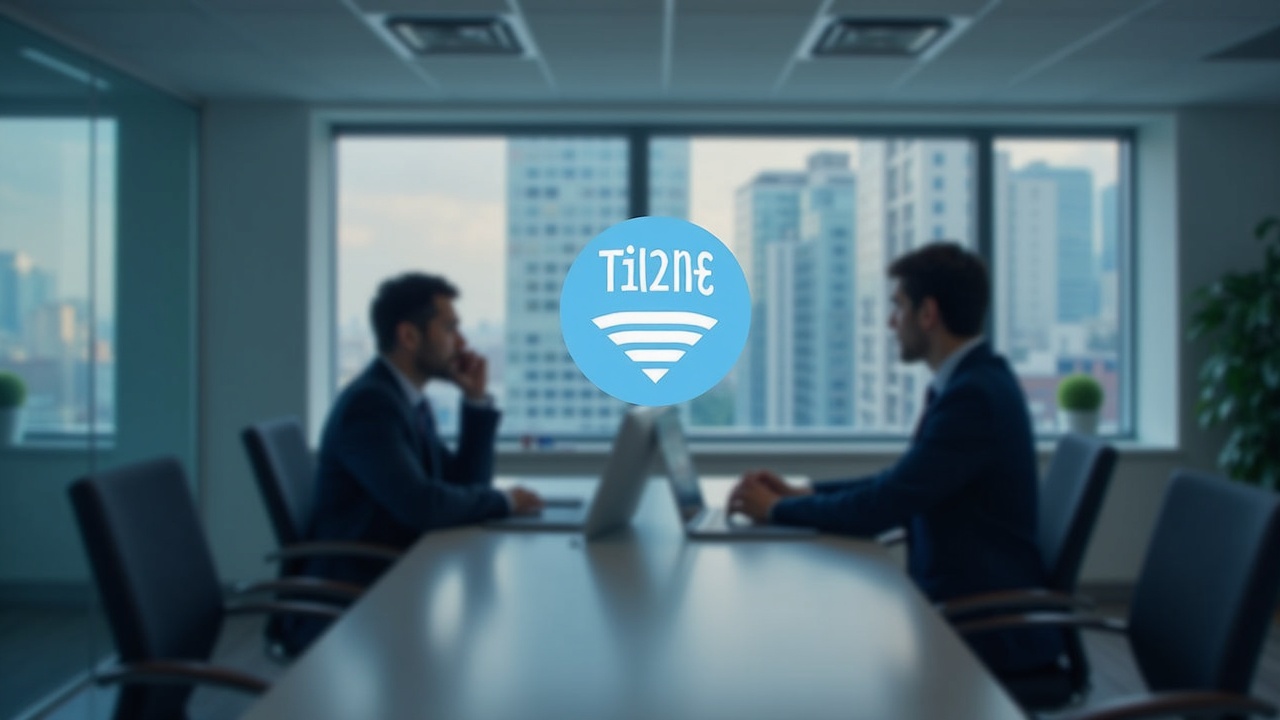 Editorial photo of Bankinter and Bit2Me executives in a modern boardroom, branding visible with a Tether emblem.