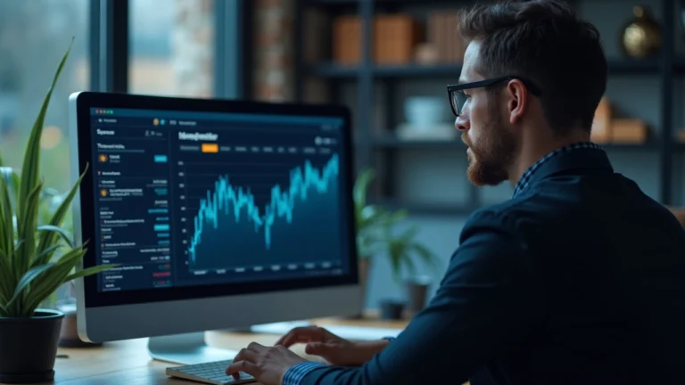 Analyst at a desk with a monitor showing live on-chain attestations for a tokenized BUIDL fund and Chronicle verification.