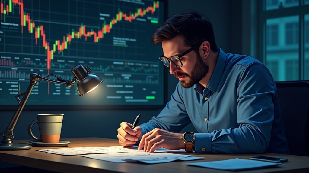 Editorial portrait of a crypto analyst at a newsroom desk examining legacy BTC addresses and a fork schematic during the BIP-361 debate