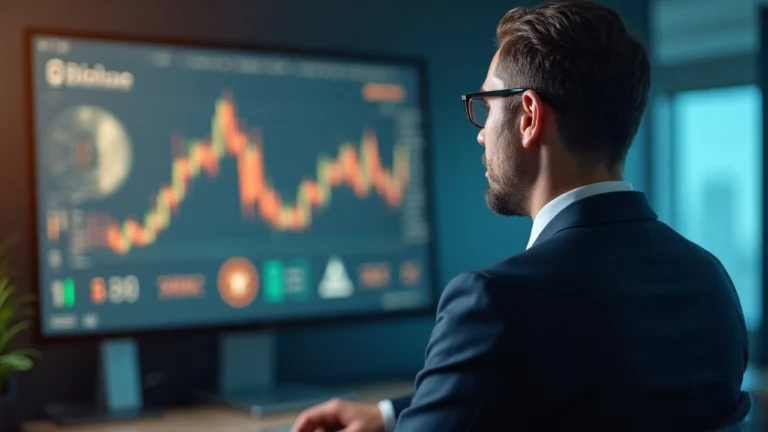 Editorial portrait of an executive in a modern office, with a screen showing BTC and ETH custody icons and Abu Dhabi cues.