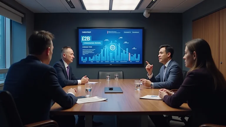 Boardroom scene with executives reviewing Canton fundraising; screen shows tokenized assets and $2B valuation led by a16z.
