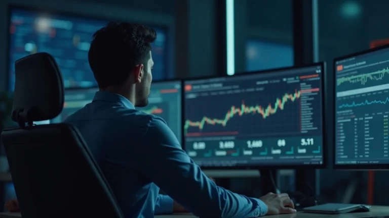 Professional newsroom portrait of an analyst at a desk, monitor shows USDT freeze figures with Tron and Ethereum logos.