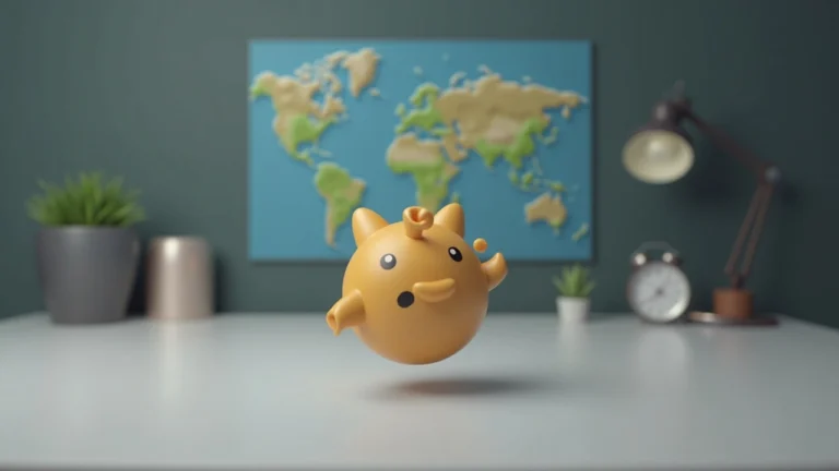 Axie NFT on a clean desk with a subtle Terrarium land map in the background.