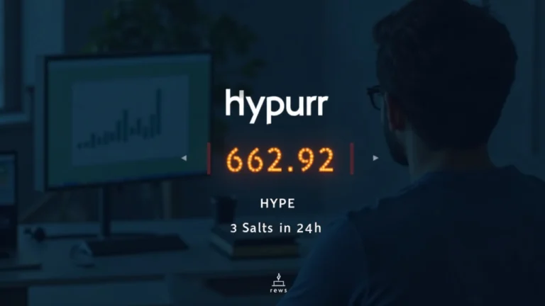 Centered Hypurr NFT with a digital ticker showing 637.92 HYPE and 3 sales in 24h on a neutral newsroom backdrop.