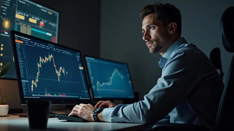 Editorial shot of a financial analyst at a desk; monitor shows MarsCoin listing on Binance Alpha with SPCX on BNB Chain.