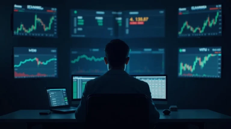 Trader at desk with screens showing Canton Network and USDCx, representing an on-chain U.S. Treasuries trade.