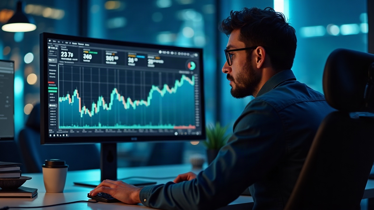 Editorial portrait of a trader at a desk with a monitor displaying EURC, EURe, and Slipstream on Base.