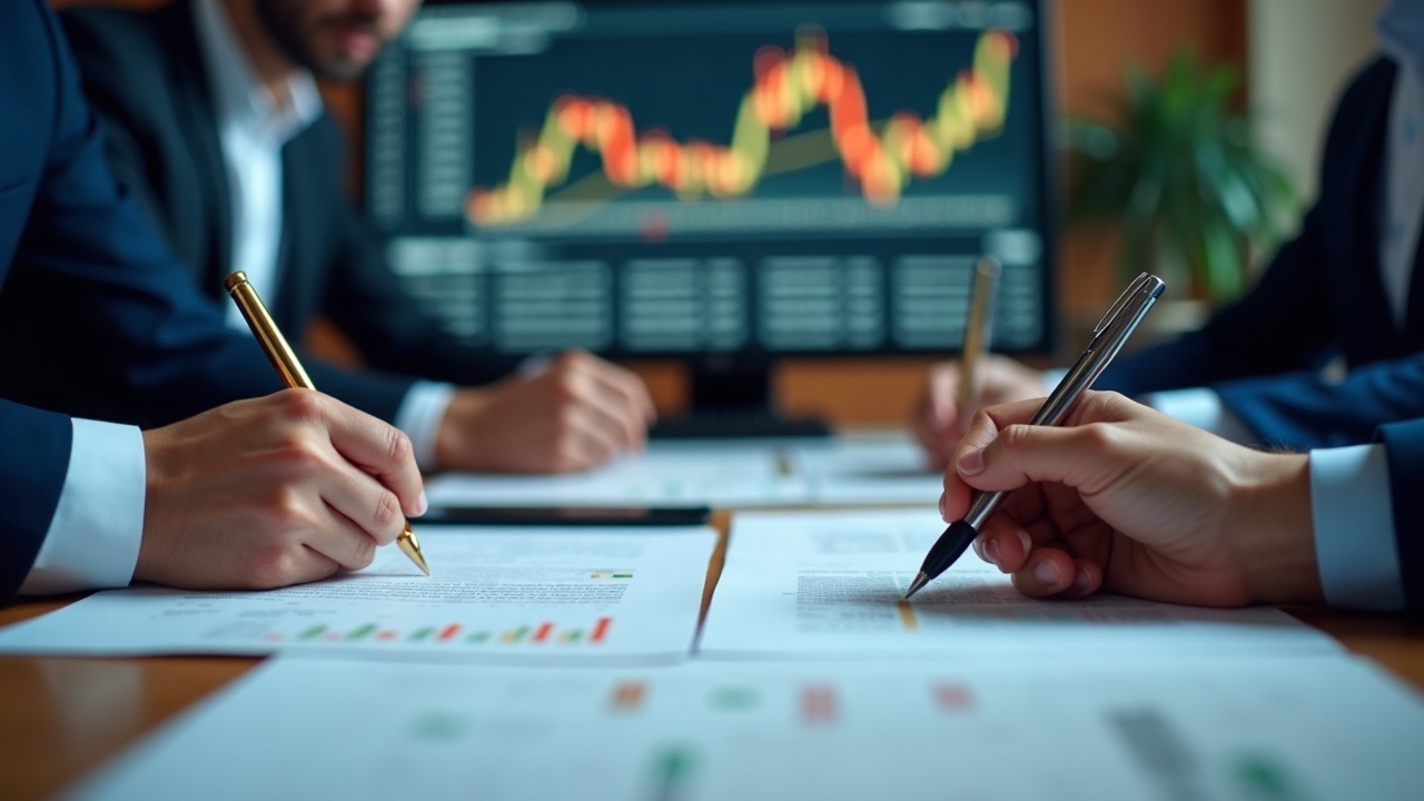 Executives sign acquisition agreement at a meeting, document labeled 'eToro TradeZero', monitor shows muted crypto and stock icons.