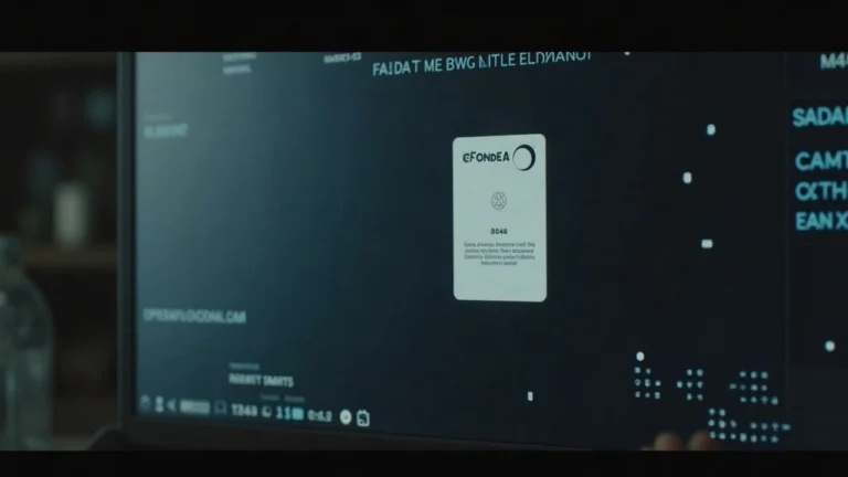 Editorial shot of a computer screen showing OpenSea Flagship Collection and Koda 7940 NFT card in a muted newsroom.