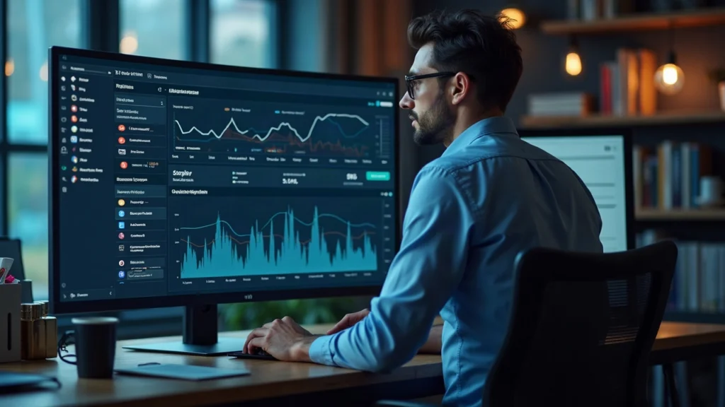 Crypto analyst reviewing a dashboard of USDC mint/burn activity on Ethereum, with an attestation badge.
